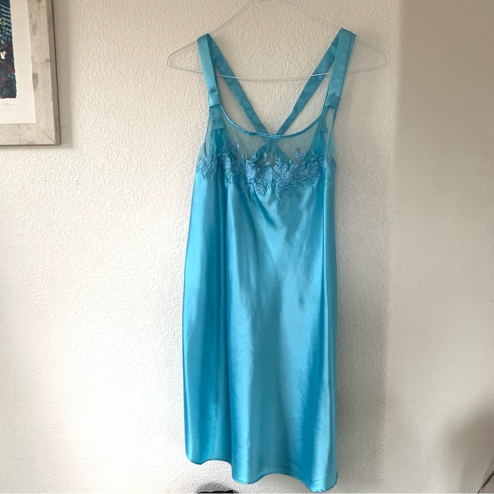 beautiful blue slip dress